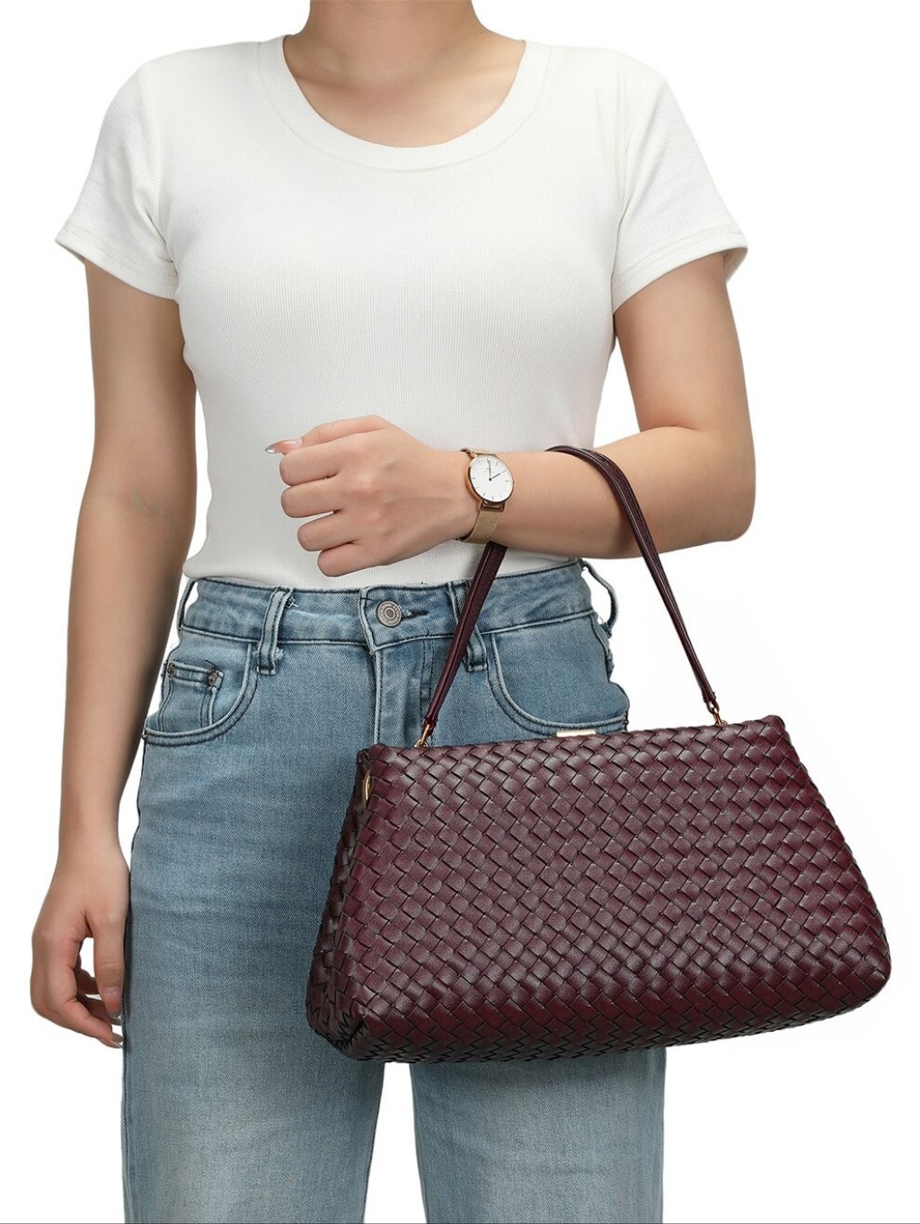 Tiffany & Fred Paris Leather Clutch/Shoulder Bag Burgundy Nwt — image 4 of 4
